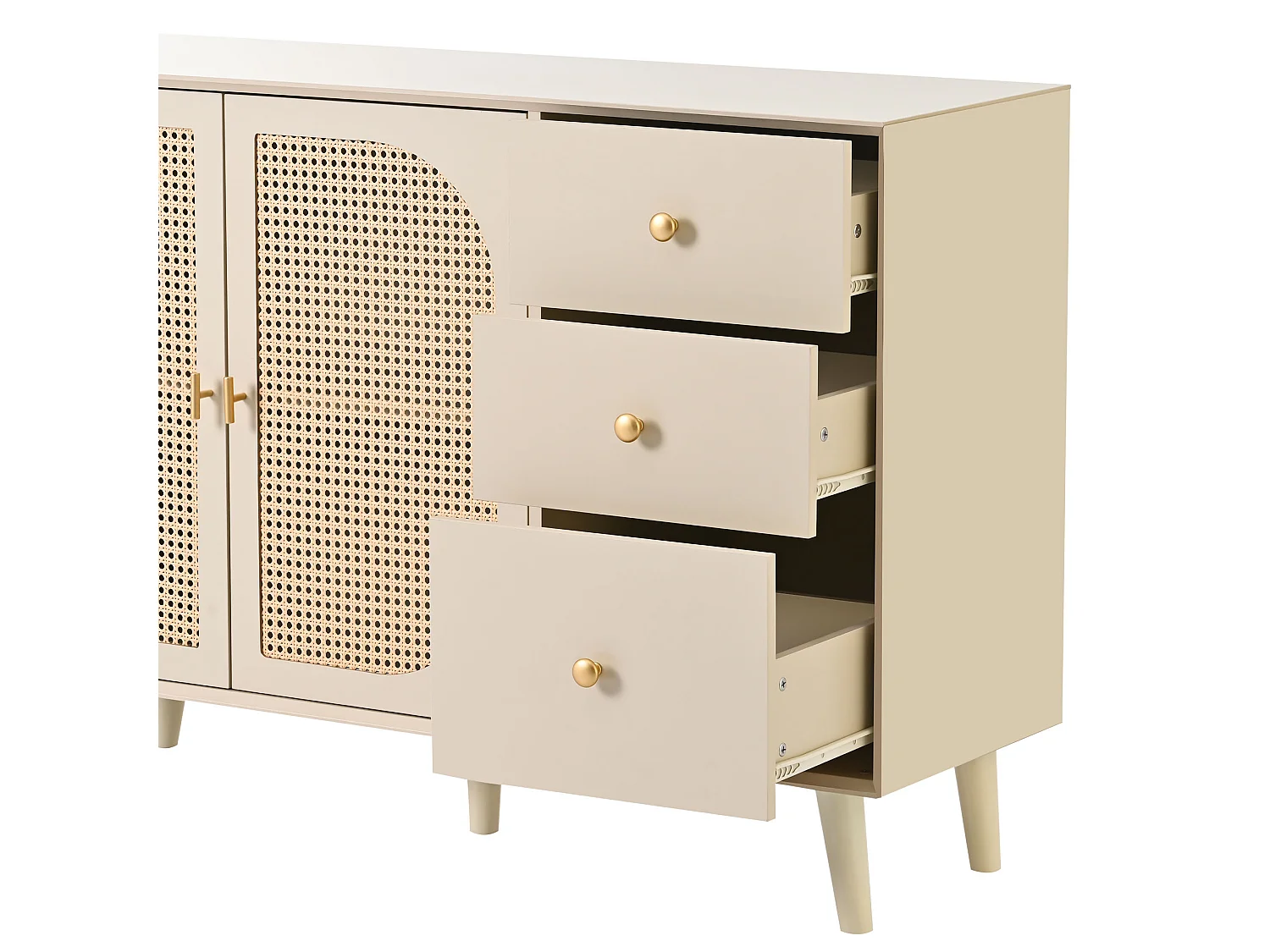 Bufé con puertas y cajones, 120*40*82.5 cm, beige