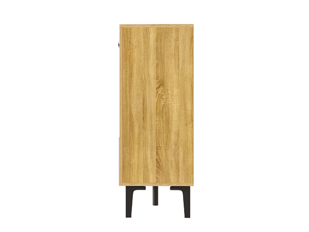 Armario moderno de madera 4 puertas 4 cajones 160x36x94cm – Mueble multifuncional minimalista para salón, comedor o pasillo
