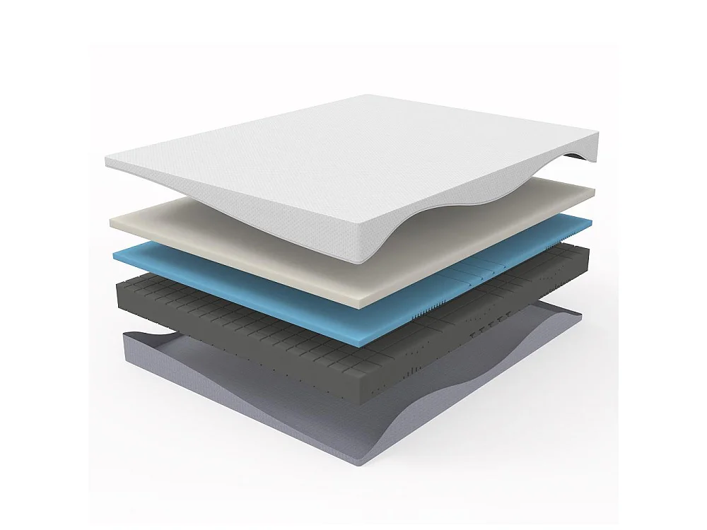 Matelas mousse confortable 90-180x200 cm double face H3/H4, 20 cm d'épaisseur, housse amovible et lavable, certifié Oeko-TEX