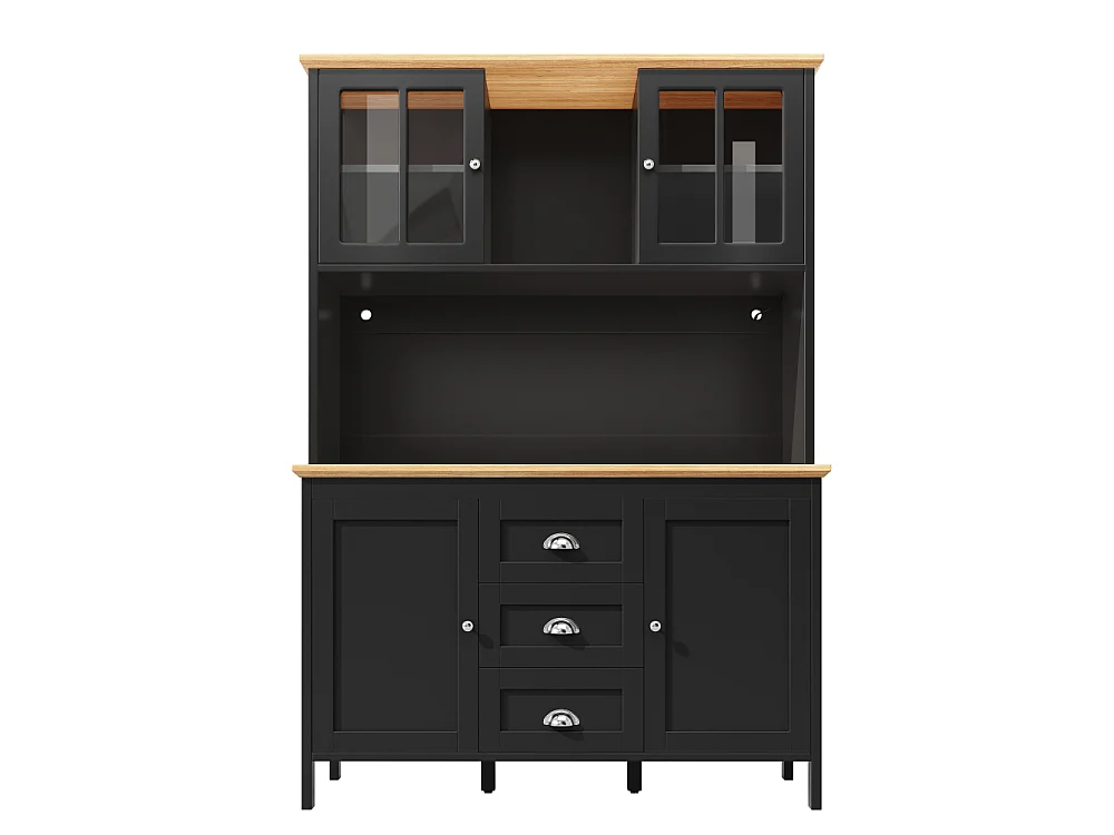 Hoge opbergkast voor keuken LED 120x40x179 cm 4 deuren 3 lades MDF modern design