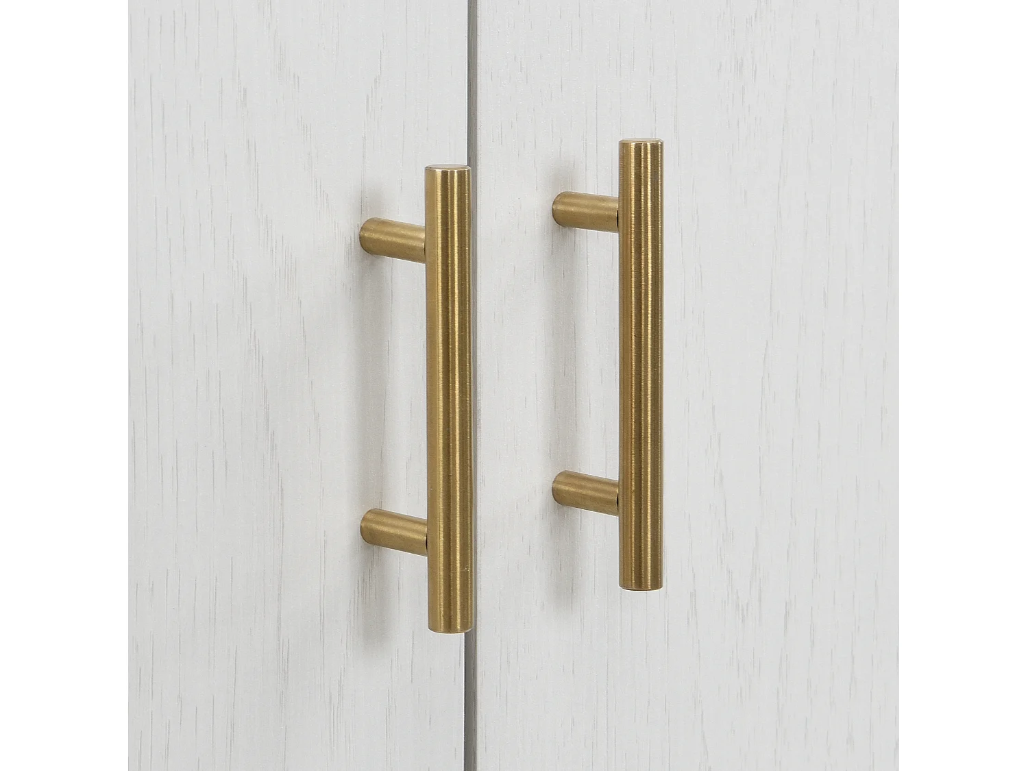 Sideboard Moderno en MDF con 4 Puertas, Patas Metálicas Doradas y Estantes Ajustables - Almacenaje Flexible para Salón, Comedor y Entrada