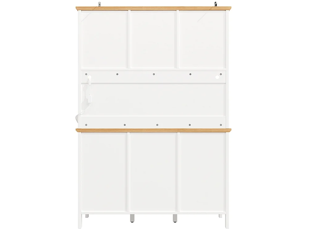 Armario alto de cocina con LED 120x40x179cm 4 puertas 3 cajones MDF diseño moderno