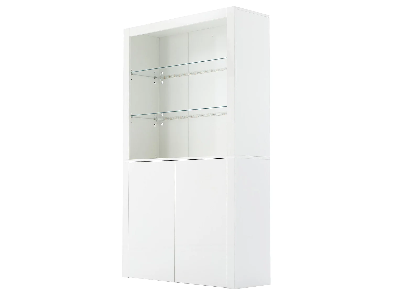 Vitrine Moderne 100x35x170 cm avec Éclairage LED et Verre Trempé, Meuble de Rangement Haut de Gamme pour Salon