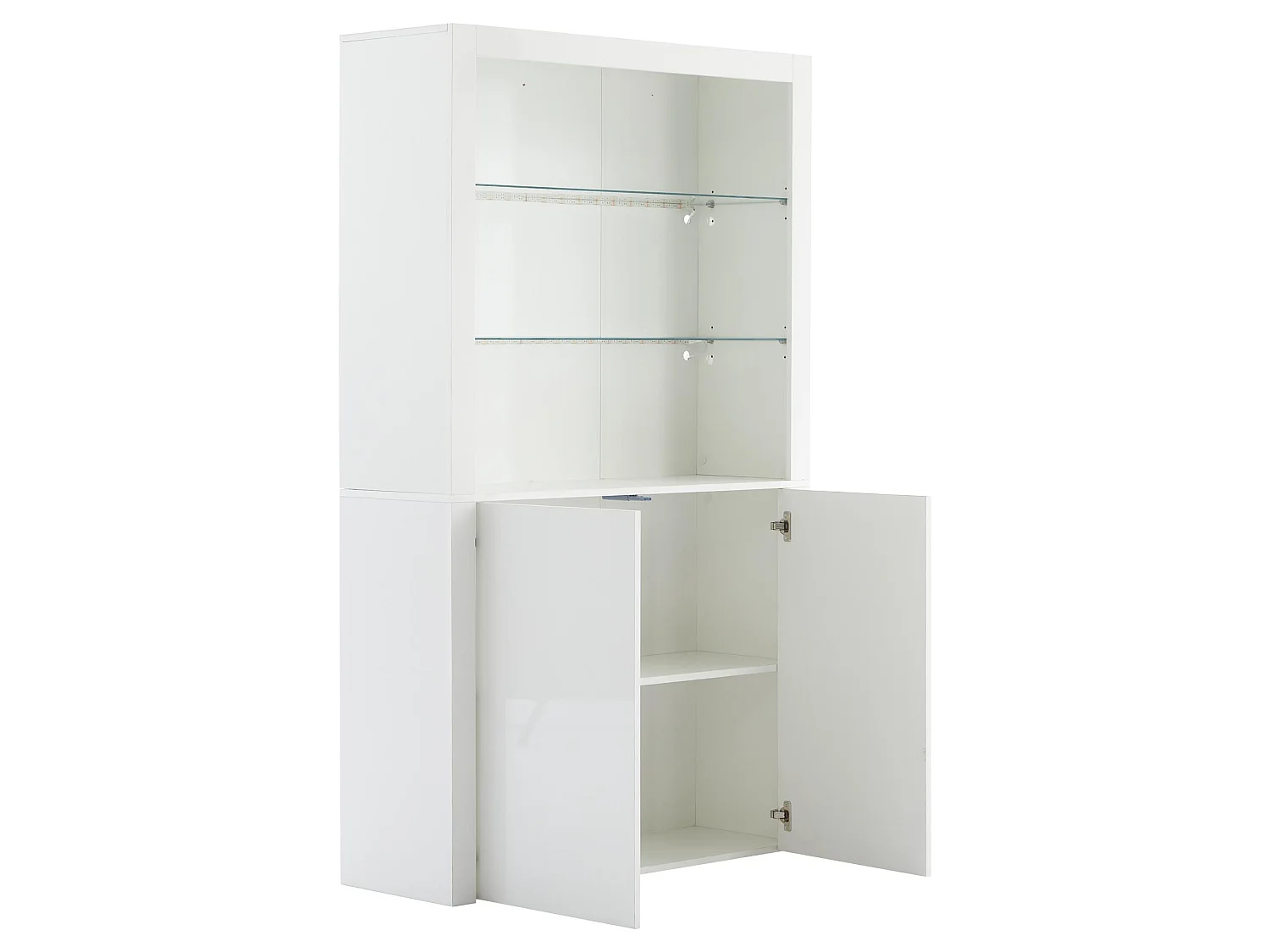 Vitrine Moderne 100x35x170 cm avec Éclairage LED et Verre Trempé, Meuble de Rangement Haut de Gamme pour Salon