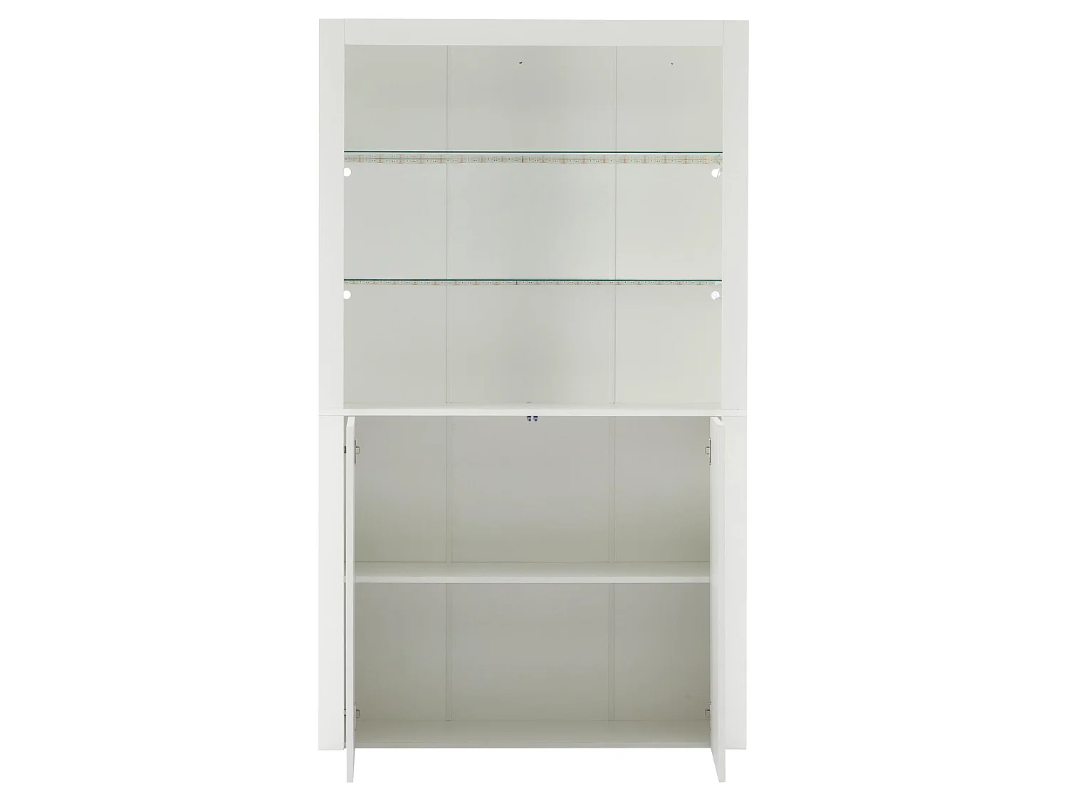 Vitrine Moderne 100x35x170 cm avec Éclairage LED et Verre Trempé, Meuble de Rangement Haut de Gamme pour Salon