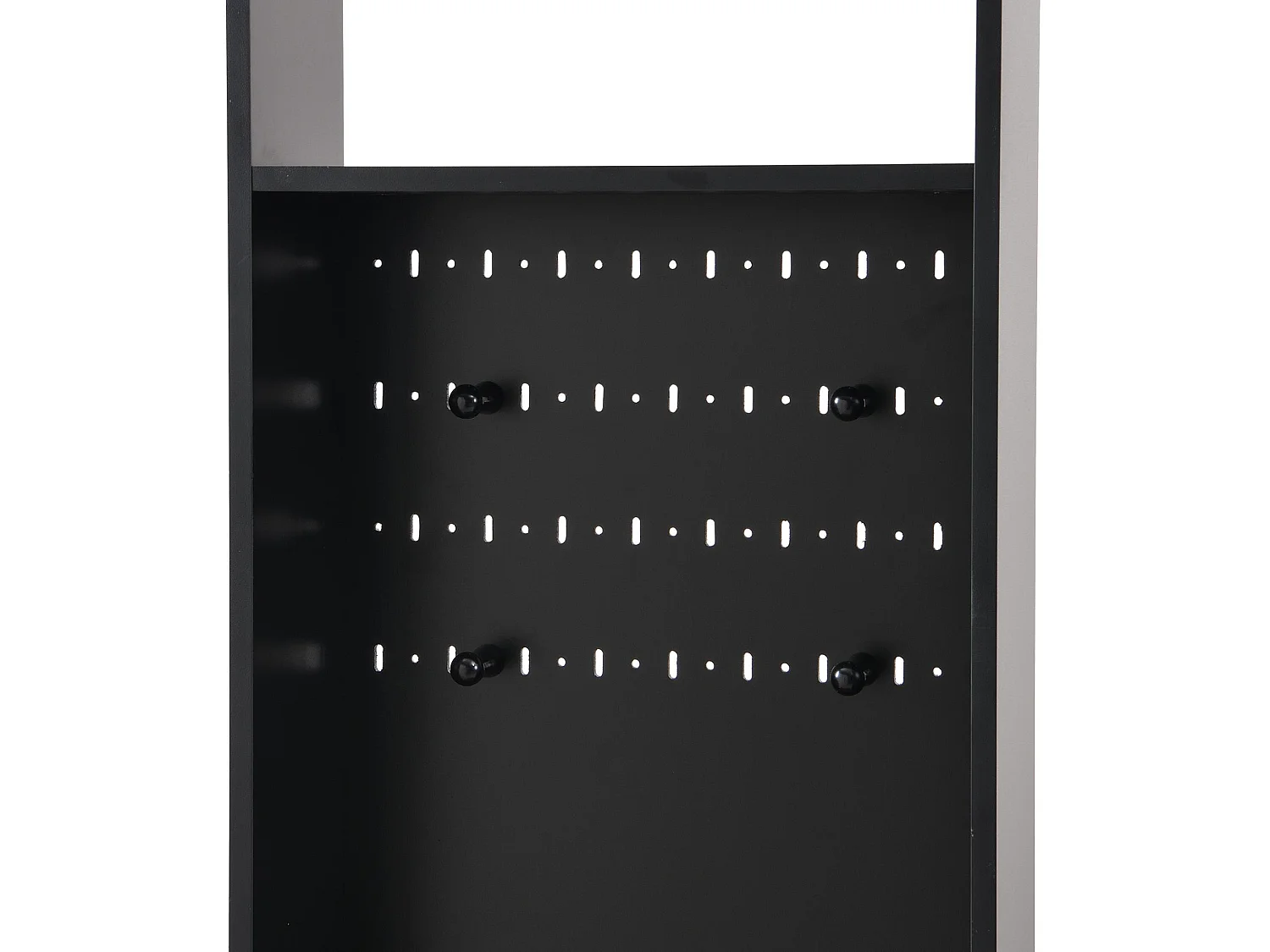 Meuble d’entrée multifonction avec banc rembourré, panneau perforé, rangement chaussures et 4 crochets – H180xL100xP35 cm, robuste et pratique