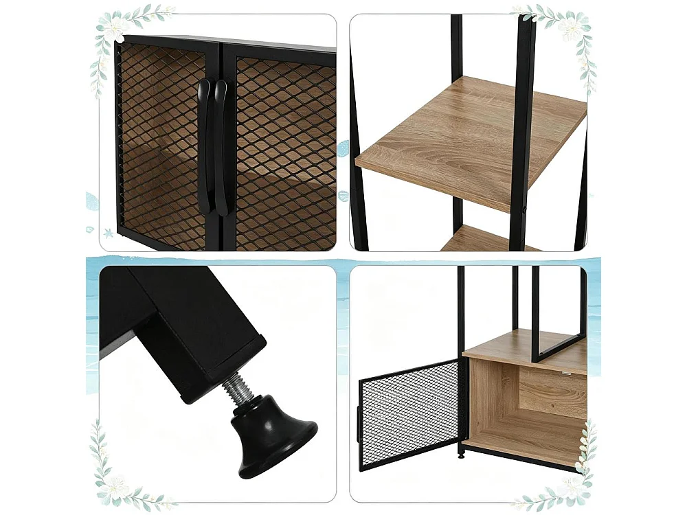 Industrielle offene Garderobe mit Lagerregalen, Metallgarderobe und MDF-E1-Multifunktion
