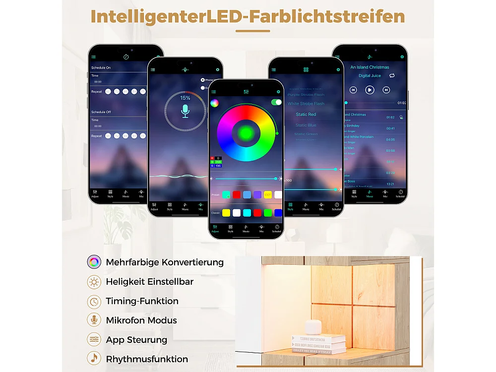 Dressoir met LED-verlichting en sieradenlade, 90×49×200 cm, 2 kledingroedes, 4 laden, moderne multifunctionele opberger
