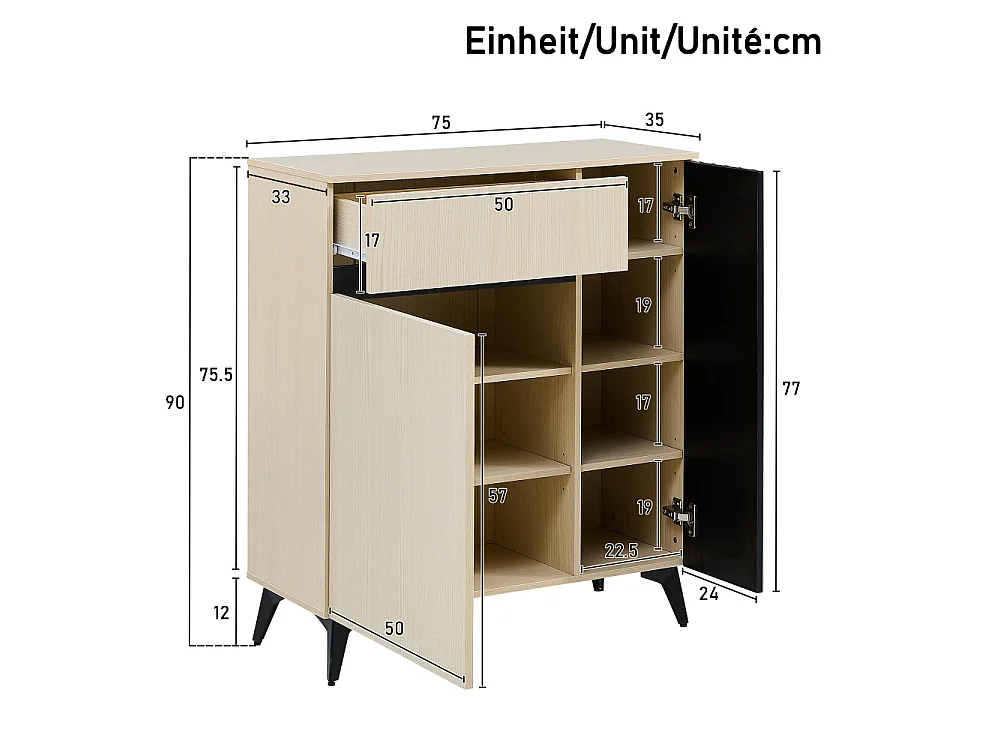 Garderobe Moderne avec Banc et Sideboard – Solution de Rangement Élégante pour Hall, Entrée et Chambre