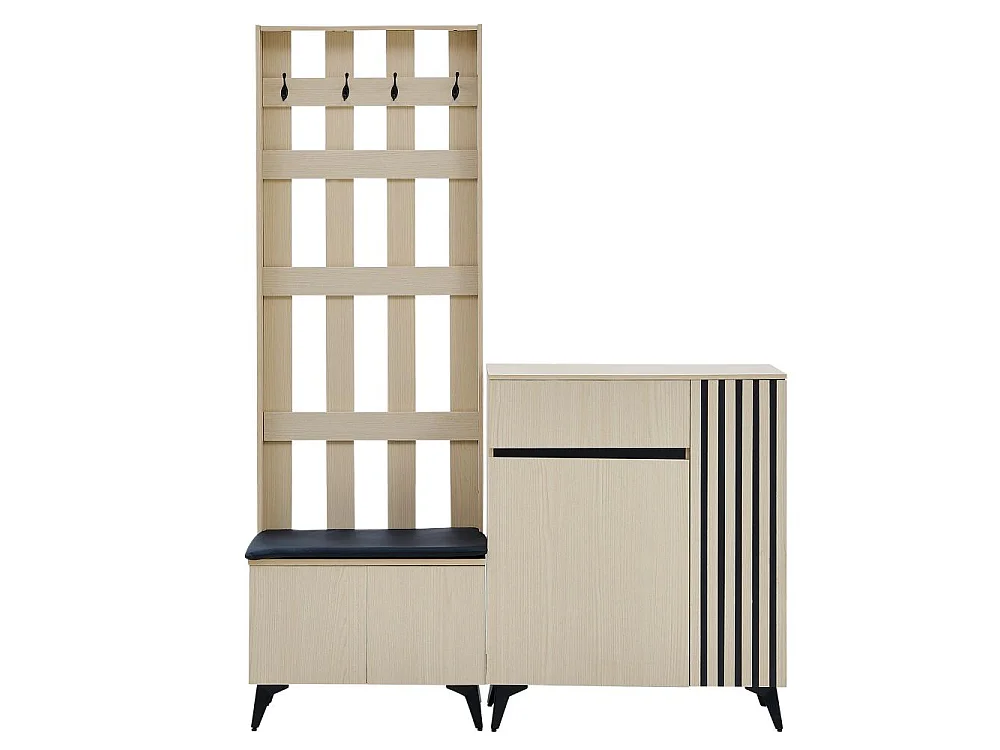 Garderobe Moderne avec Banc et Sideboard – Solution de Rangement Élégante pour Hall, Entrée et Chambre