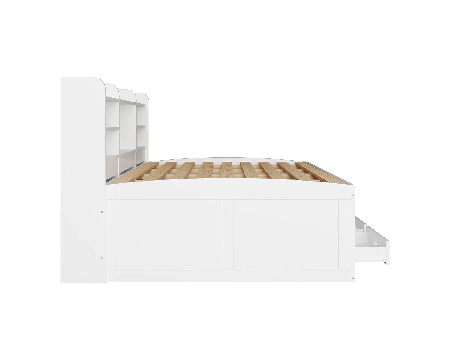 Canapé-lit Multifonction avec Télécommande LED, 140 x 200cm, 3 Tiroirs et Rangement, Design Extensible avec USB et Type-C, Blanc