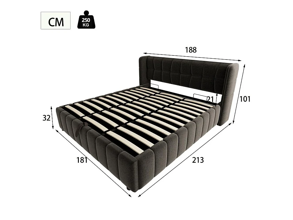 180 x 200 cm Polsterbett Kinderbett Stauraumbett mit Lattenrost, Kopfteil, Leinenbezug und Hebemechanismus, robustes Jugendbett bis 150 kg