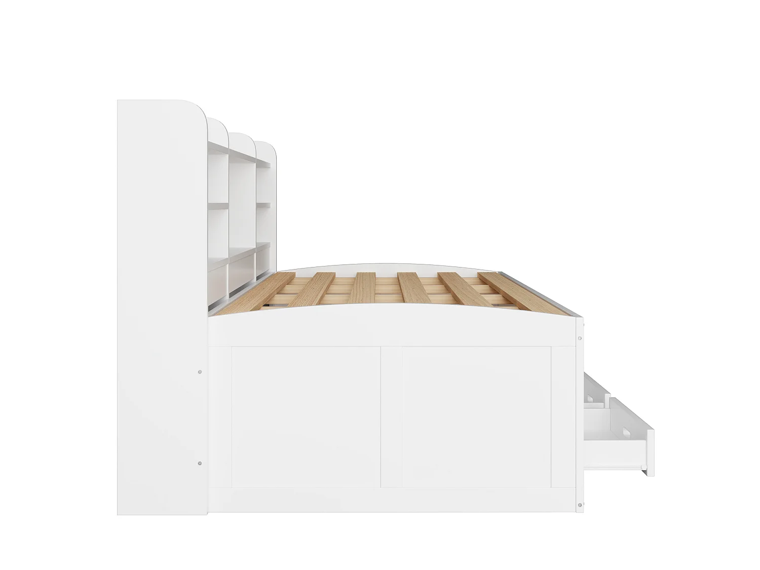 Canapé-lit Multifonction avec Télécommande LED, 90 x 200cm, 3 Tiroirs et Rangement, Design Extensible avec USB et Type-C, Blanc