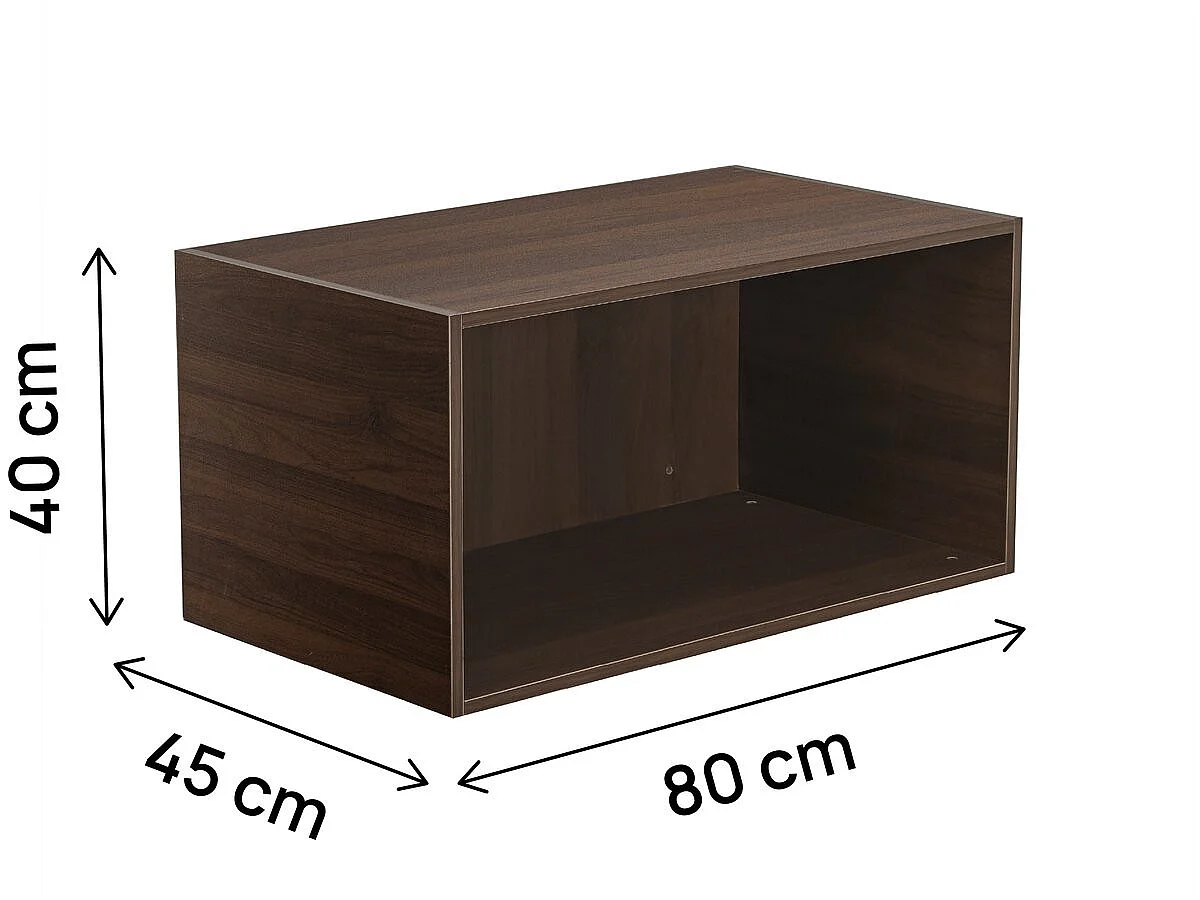 Módulo de elevação para roupeiro em madeira <<Ópera>> - 80 x 45 x 40 cm - Castanho