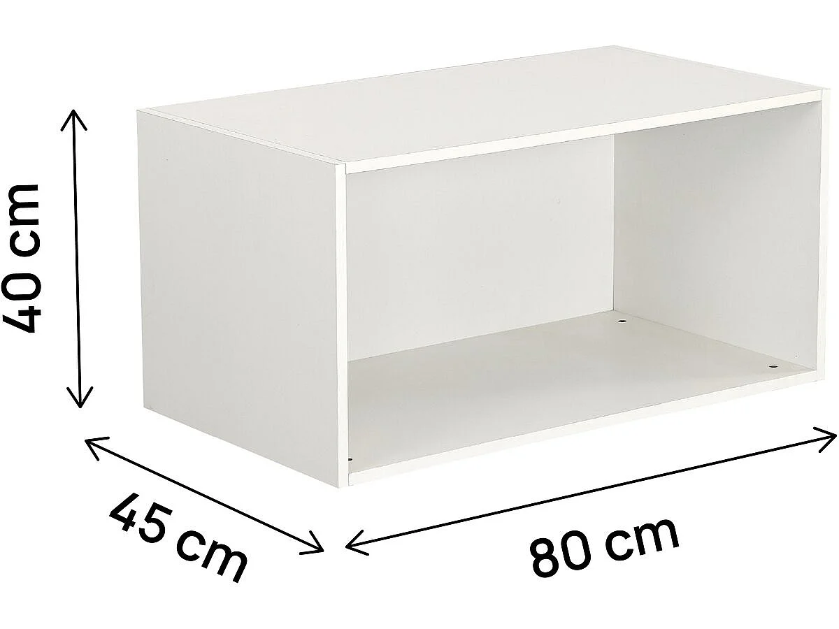 "Opéra White Wood Walk-in Closet Förlängningsmodul 80x45x40 cm - Stabil Konstruktion - Kompatibel med Opéra-serien"