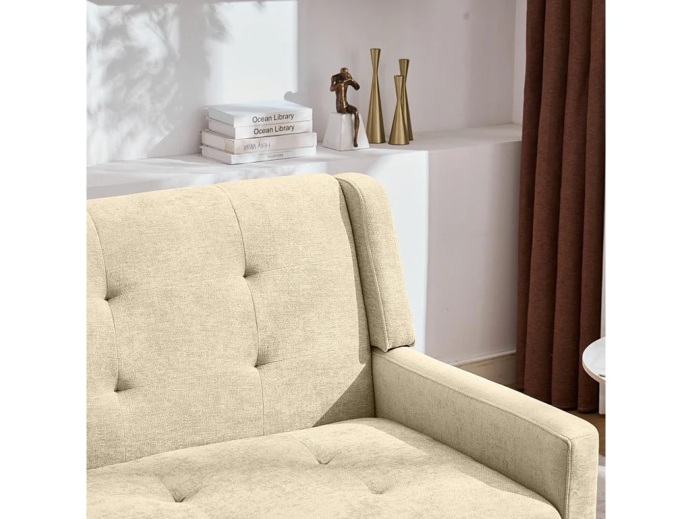 2-delige Accentstoelenset – enkele en dubbele fauteuil, schuim met hoge dichtheid, duurzame stof, houten poten