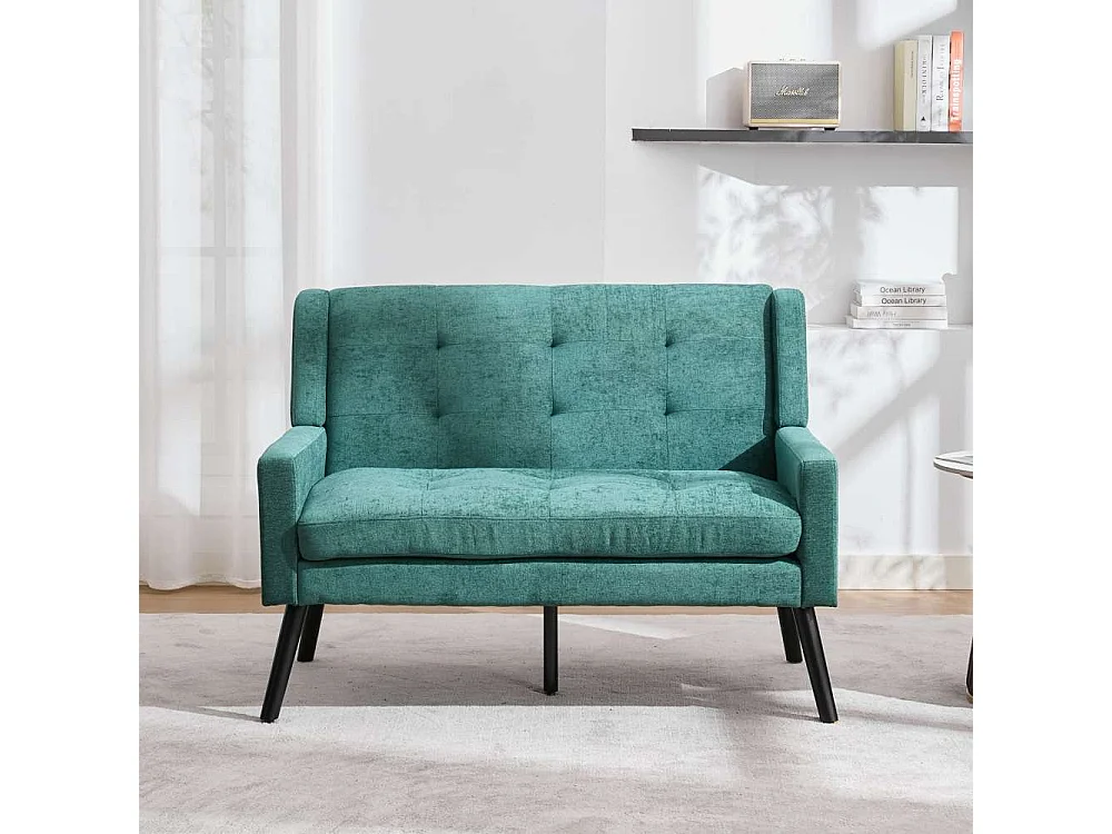 2-delige Accentstoelenset – enkele en dubbele fauteuil, schuim met hoge dichtheid, duurzame stof, houten poten
