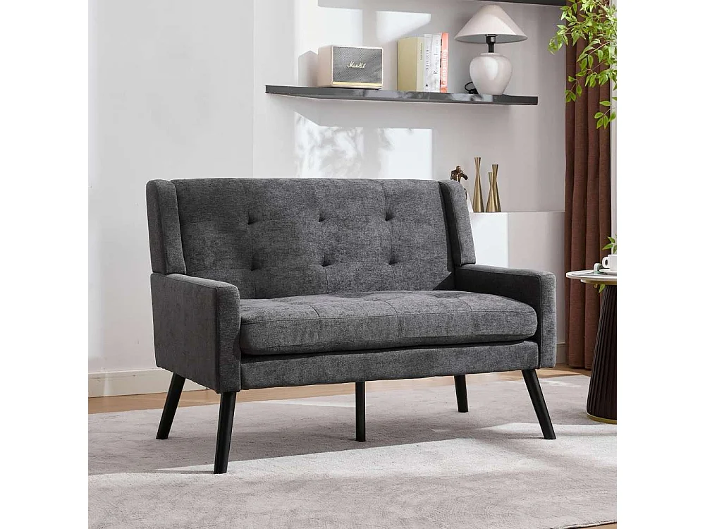 Ensemble de fauteuils accent 2 pièces – Fauteuil simple & double, mousse haute densité, tissu durable, pieds en bois