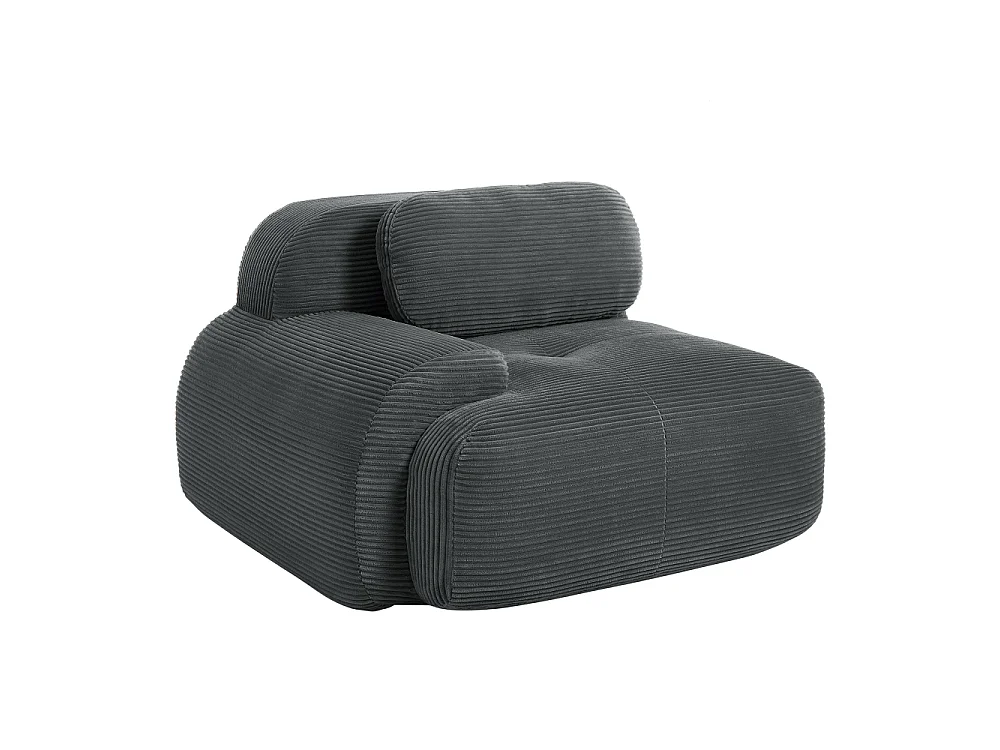 Canapé d'angle modulaire en velours côtelé avec coussins, accoudoirs ergonomiques et confort premium