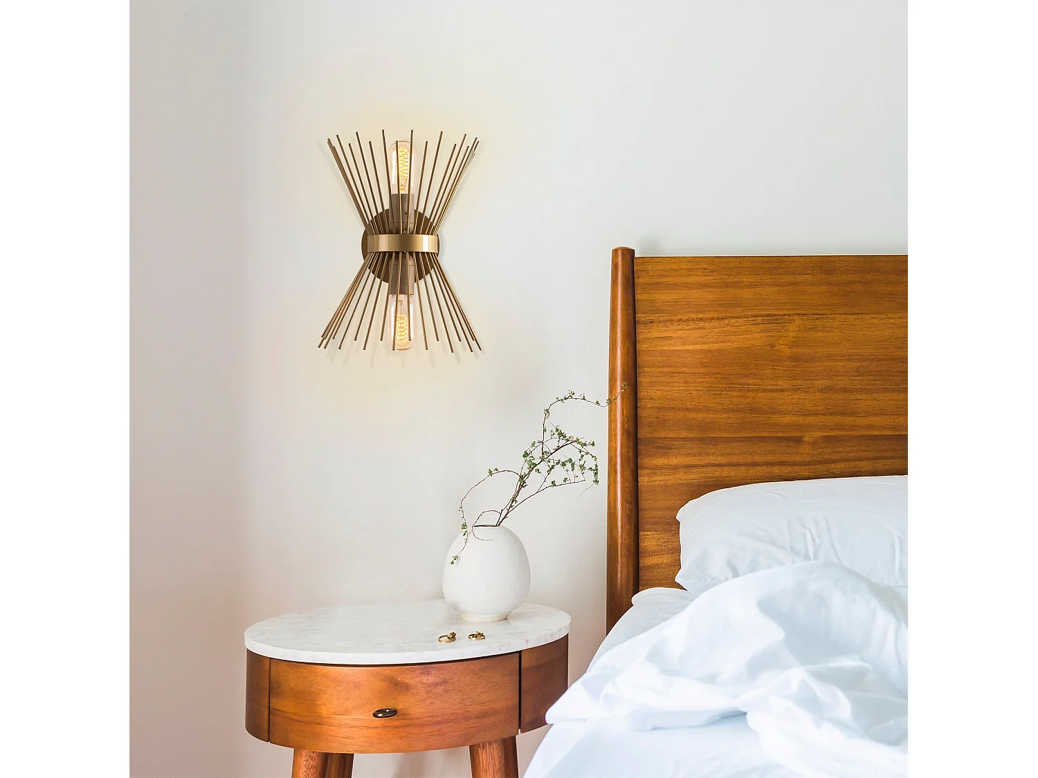 Elegant Metall Vägglampa 23x23cm Guld