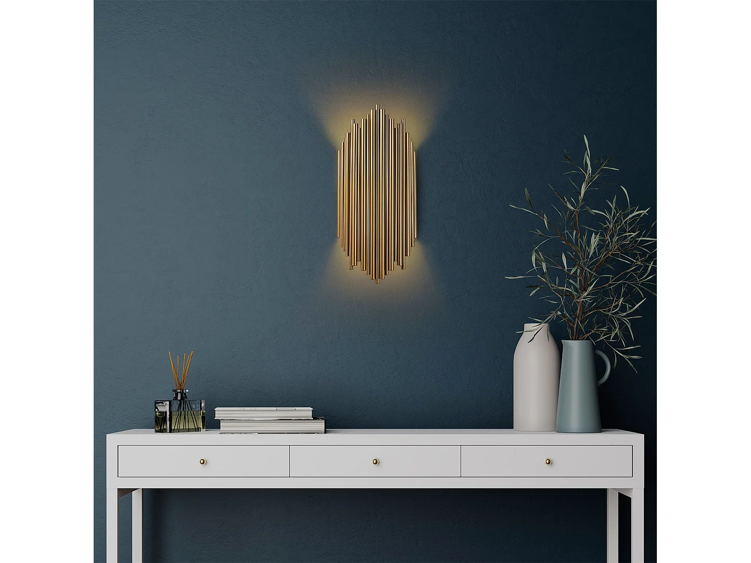 Elegant "Kara" Metall Vägglampa - 18 x 8 cm - Guld