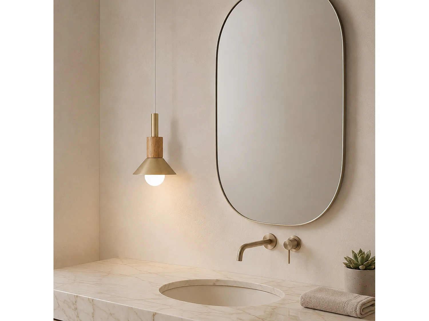 Lampe suspendue en métal "Elwood" - 14 x 26 cm - Jaune