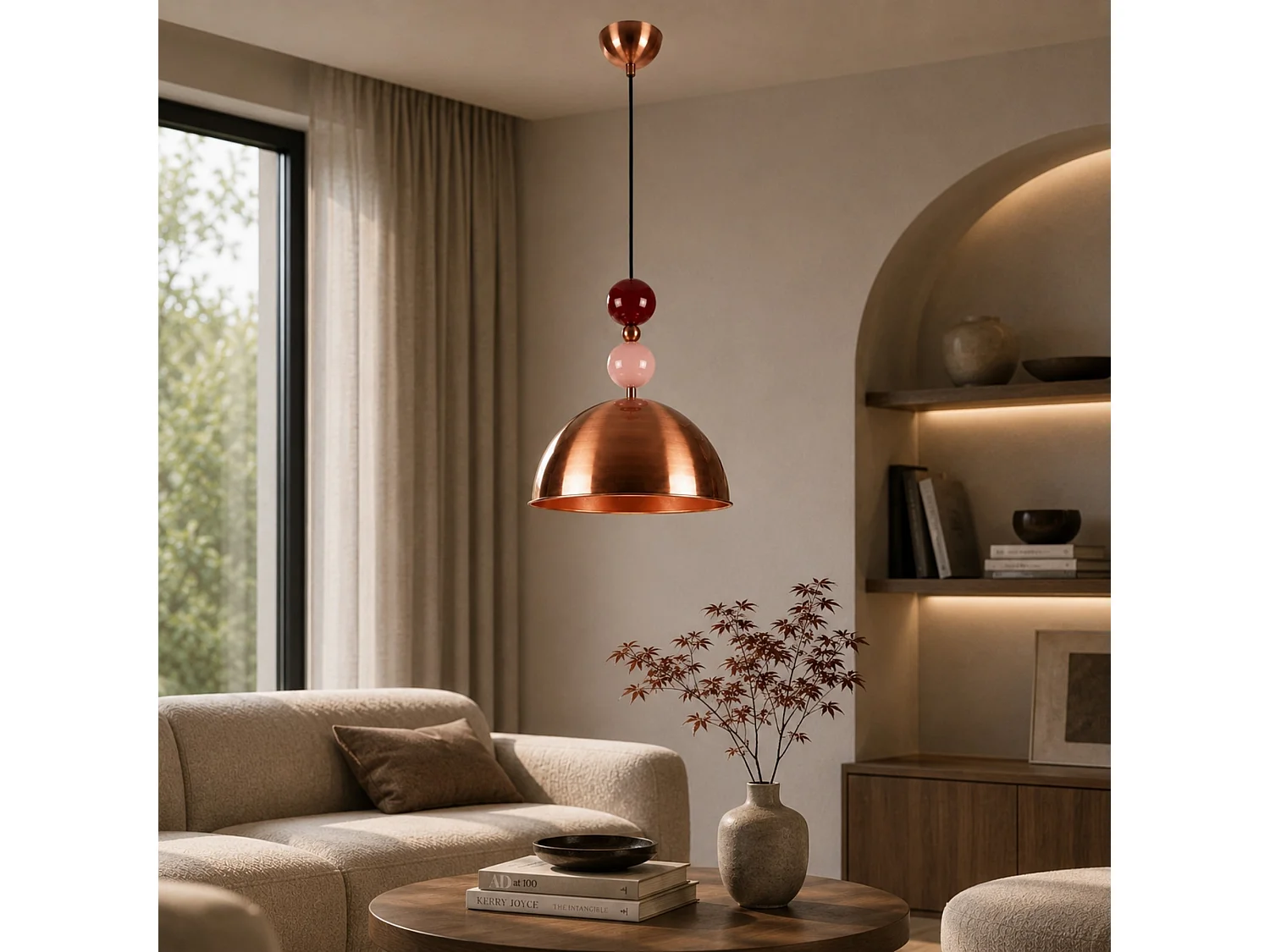Lampe suspendue en métal "Bubble" - 31 x 31 cm - Cuivre