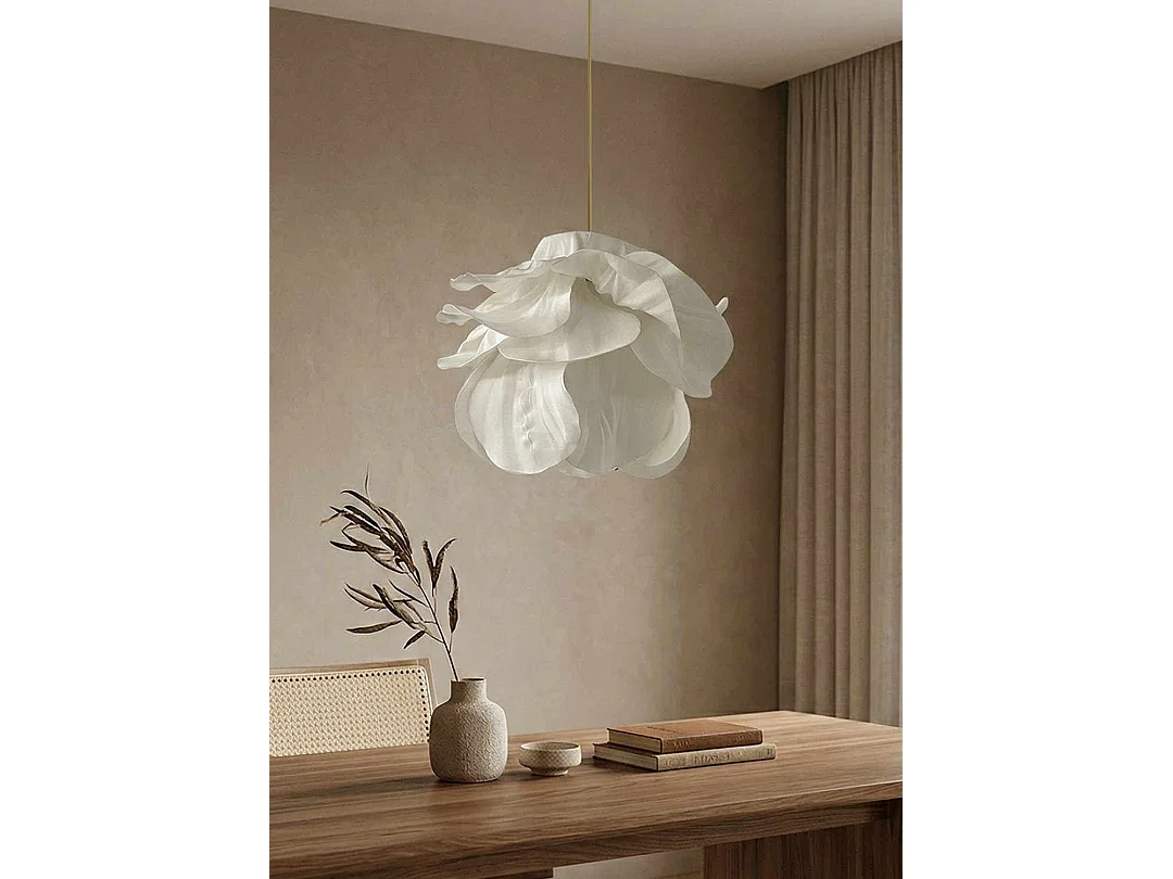 "MOD0007" Vit Plastkrona - 48 x 48 cm - Hängande Lampa