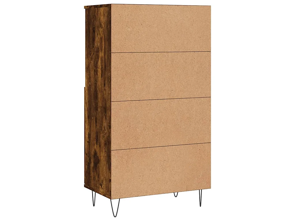 Aparador alto madera contrachapada roble ahumado 60x36x110 cm