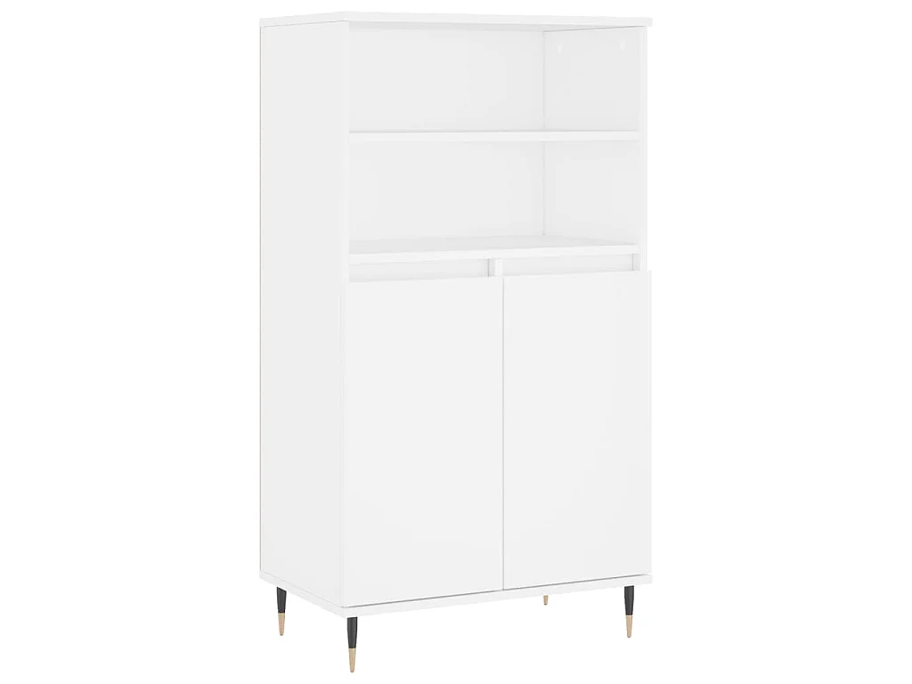 Hoge kast 60x36x110 cm bewerkt hout wit