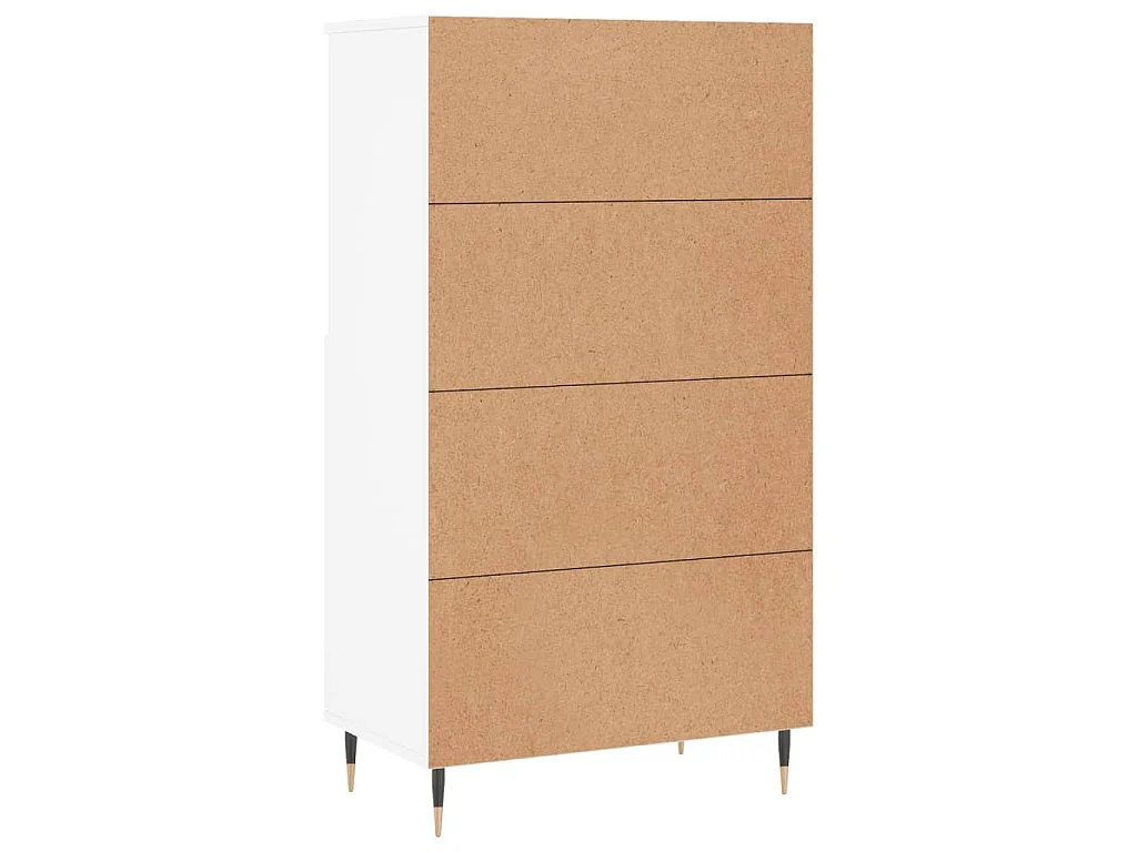 Hoge kast 60x36x110 cm bewerkt hout wit