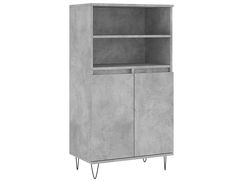 Hoge kast 60x36x110 cm bewerkt hout betongrijs