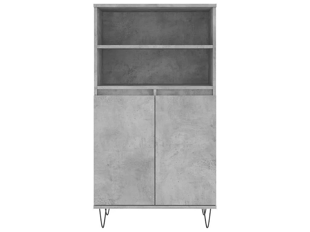Hoge kast 60x36x110 cm bewerkt hout betongrijs