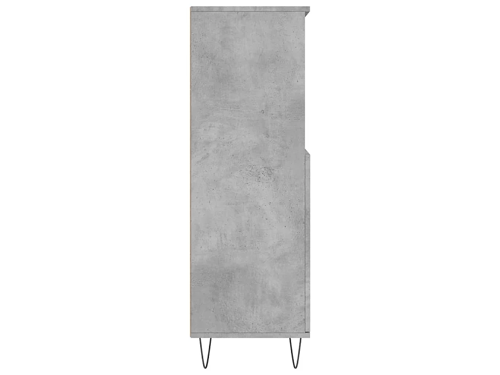 Hoge kast 60x36x110 cm bewerkt hout betongrijs
