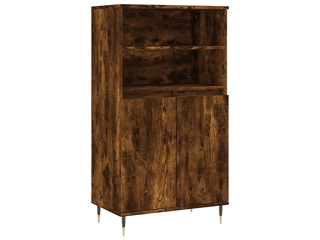 Hoge kast 60x36x110 cm bewerkt hout gerookt eikenkleurig