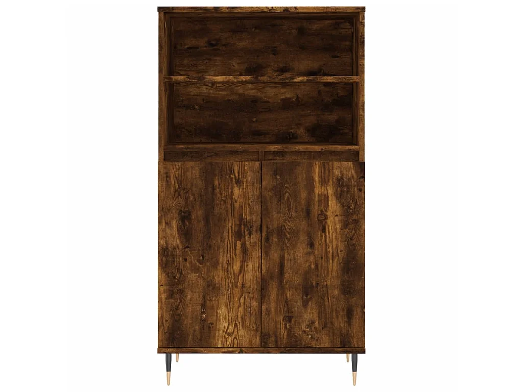Hoge kast 60x36x110 cm bewerkt hout gerookt eikenkleurig