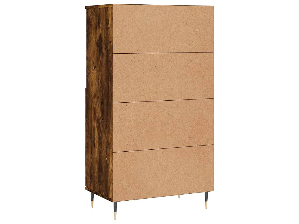 Hoge kast 60x36x110 cm bewerkt hout gerookt eikenkleurig