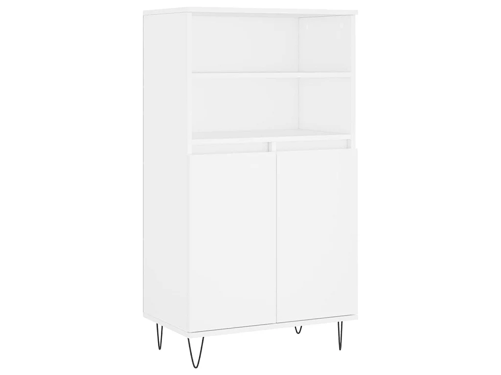 Hoge kast 60x36x110 cm bewerkt hout wit