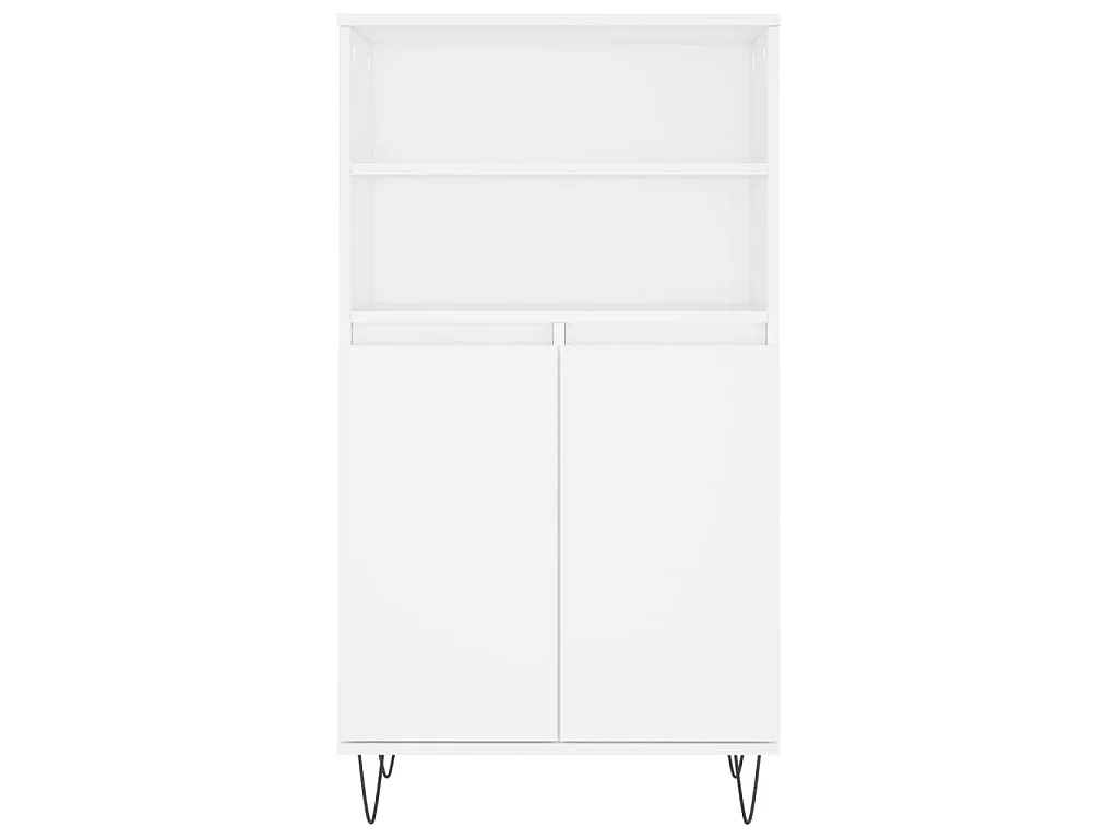 Hoge kast 60x36x110 cm bewerkt hout wit