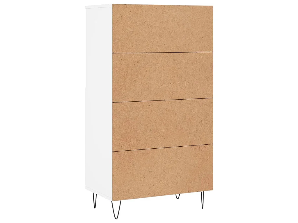 Hoge kast 60x36x110 cm bewerkt hout wit