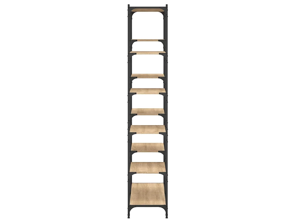 Bibliothèque chêne sonoma 100x32x170cm bois d'ingénierie et fer