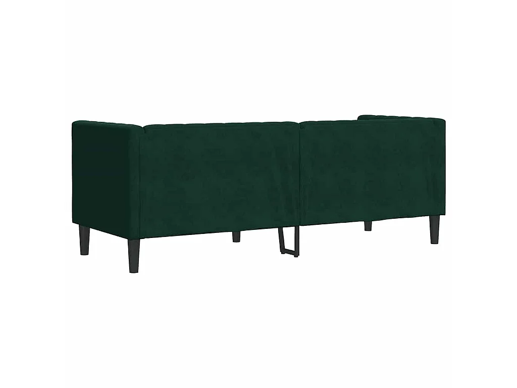 Sofá Chesterfield 3 plazas con cojines terciopelo verde oscuro