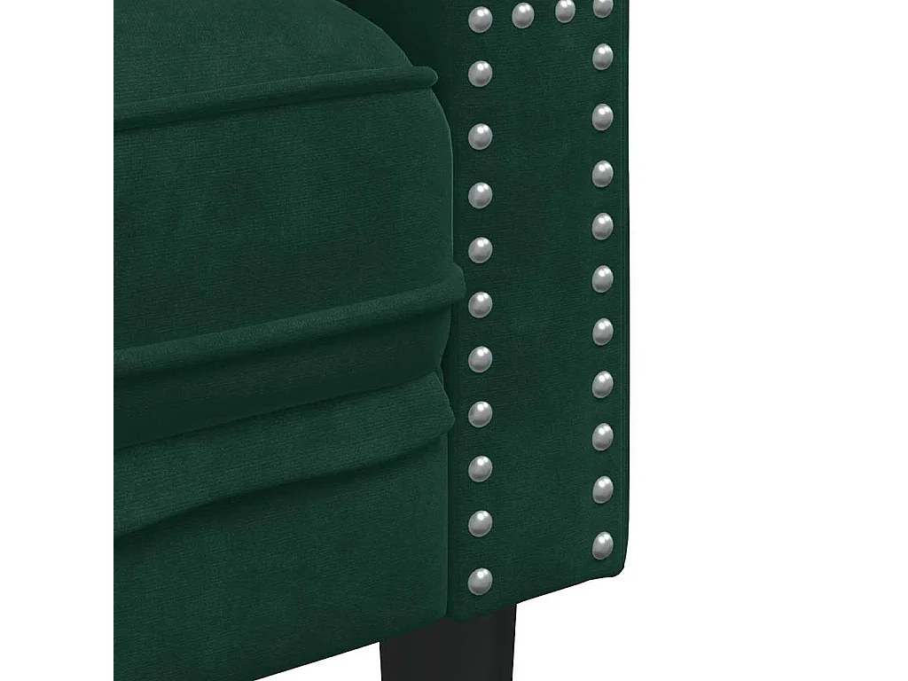 Sofá Chesterfield 3 plazas con cojines terciopelo verde oscuro