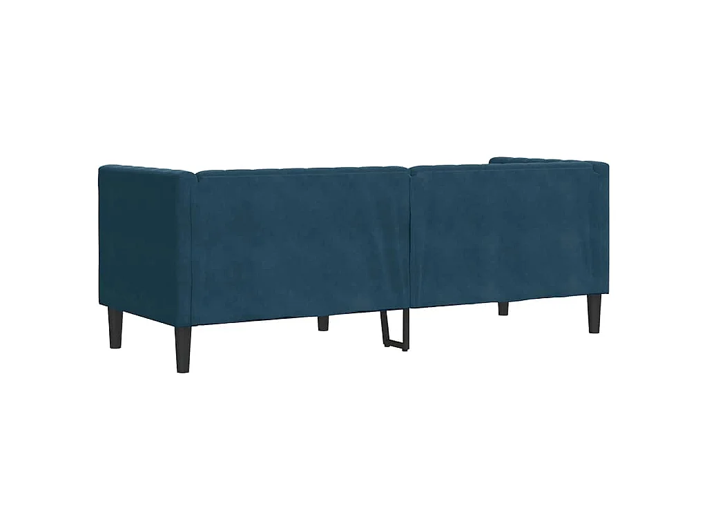 Sofá chesterfield com rolos 3 lugares veludo preto