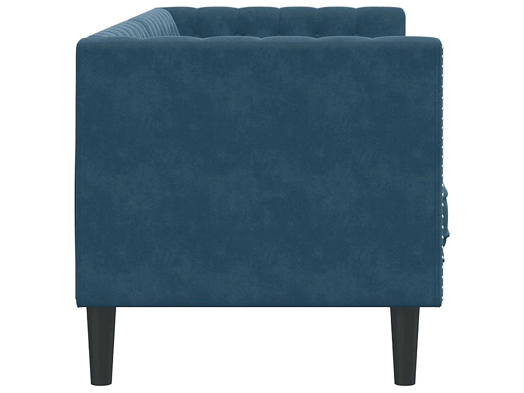 Sofá chesterfield com rolos 3 lugares veludo preto