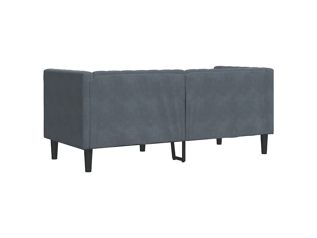 Divano Chesterfield con Rinforzi 2 Posti Grigio Scuro Velluto