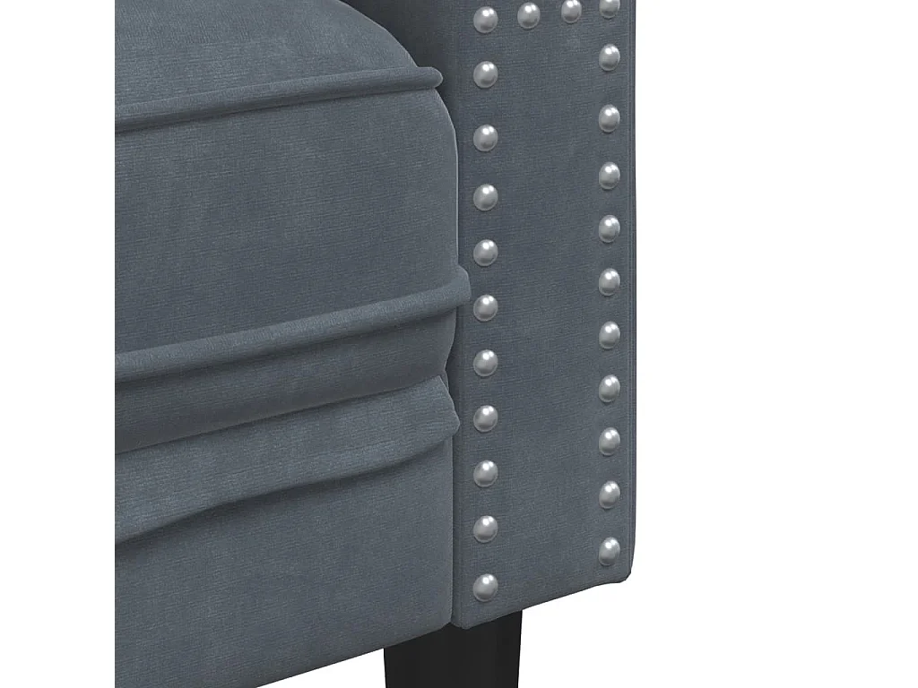Divano Chesterfield con Rinforzi 2 Posti Grigio Scuro Velluto
