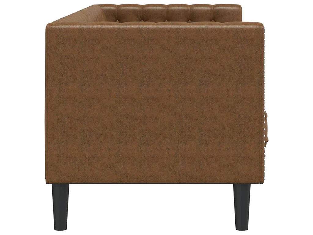 Canapé Chesterfield avec traversins 3 places similicuir daim