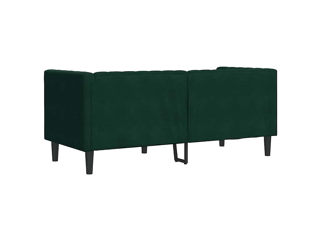 Sofá Chesterfield 2 plazas con cojines terciopelo verde oscuro
