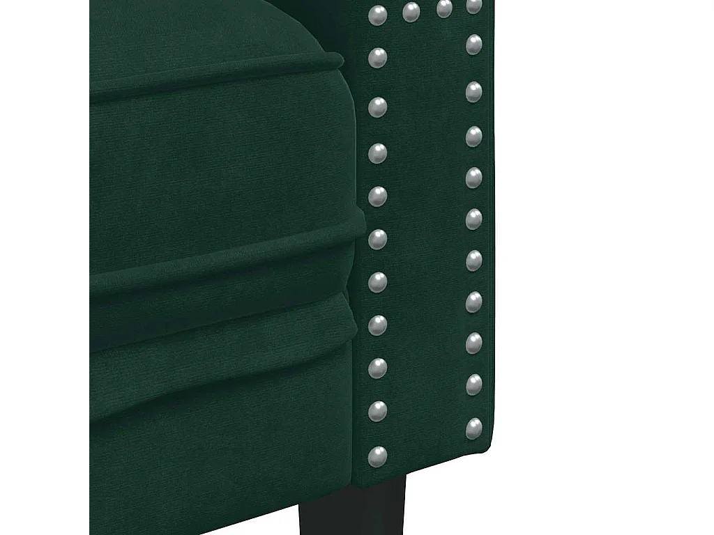 Sofá Chesterfield 2 plazas con cojines terciopelo verde oscuro